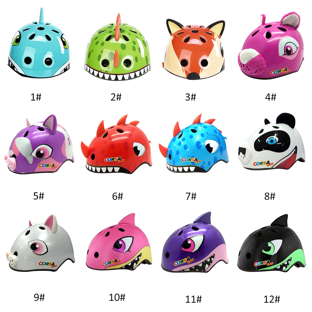Cycling Helmet Kids Helmets Safety Helmet Lightweight Cute Pattern Breathable Vents Shock-absorbing Bike Cycling Equipment Sport