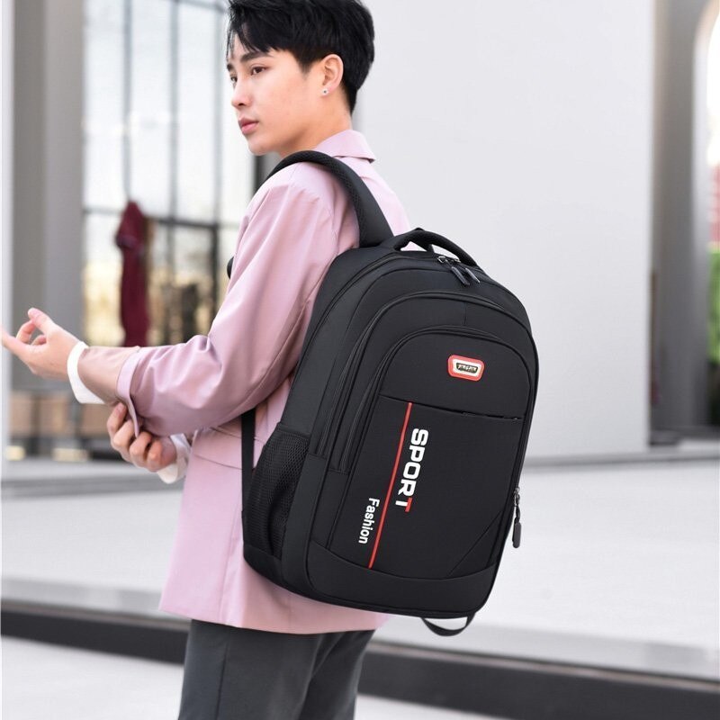 Nylon Men's Laptop Backpack Large Capacity Computer Travel Backpacks Leisure Student School Bag