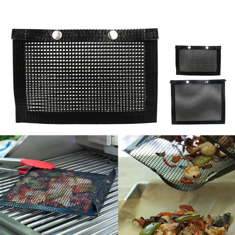 Mesh grillpose non-stick varmebestandige måtter holdbar grill bagning bbq bagepose til udendørs picnic ovn madlavning