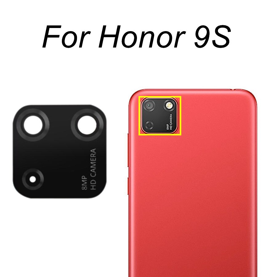 Tylna kamera szklany obiektyw dla Huawei Honor 9 9i 9N 9X 9S 9C 9A Pro 10 20 30 50 60 Pro 10X Lite 8X X8 części zamienne: Honor 9S