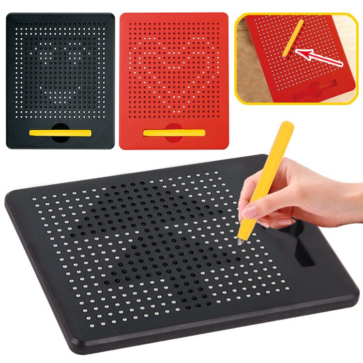 Magnetisk tablet magnet tegnebræt stål perle stylus pen pop perle læring pædagogisk skrivelegetøj til børn