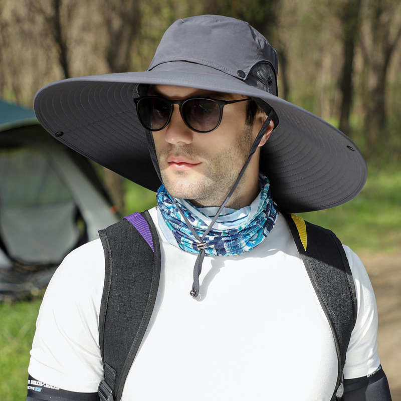 1 Stuks 15 Cm Brede Rand Zonnehoeden Voor Mannen Vrouwen Zomer Ademend Opvouwbare Mesh Cap Outdoor Vissen Wandelen Uv-bescherming Emmer Hoeden