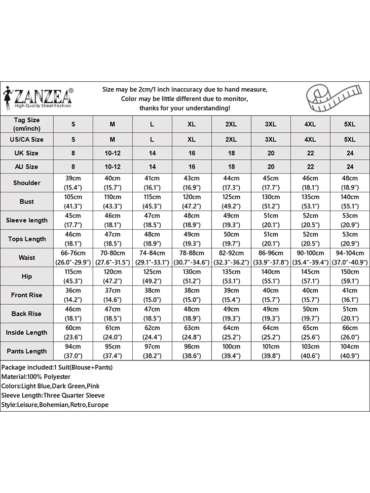 ZANZEA Summer 2pcs Outfits Women Pant Sets Baggy Blouse Wide Leg Trousers Suit Solid Work Tracksuits Matching Sets
