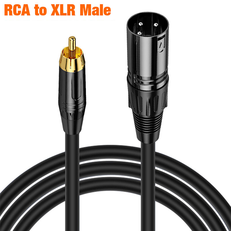 XLR-Stecker auf RCA-Stecker Kabel, XLR zu RCA Unbalanciertes HiFi-Audio OFC-Kabel, für Verstärker, Mischpult, Mikrofon, Längen 3m, 5m, 10m, 15m: Rot / < =0.5m
