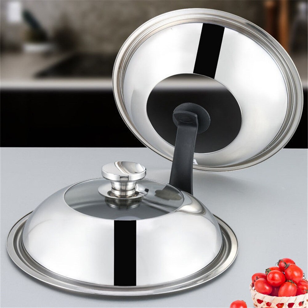 34cm Pan Lids Frying Pan with Lid Stainless Steel Pot Lid Pan Cover Thicken Visible Wok Lid Glass Lid Wok Lid Frying Pan Covers