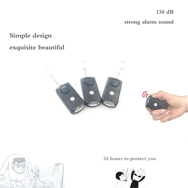 Safety Personal Alarm Convenient To Carry Emergency Safety Alarm Keychain With LED Light 130 DB