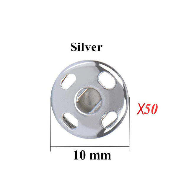 100/50 stk trykkknapper sy på trykknapper metall trykknapper trykkknapp for gjør-det-selv-sying av klær 8/10mm: 6