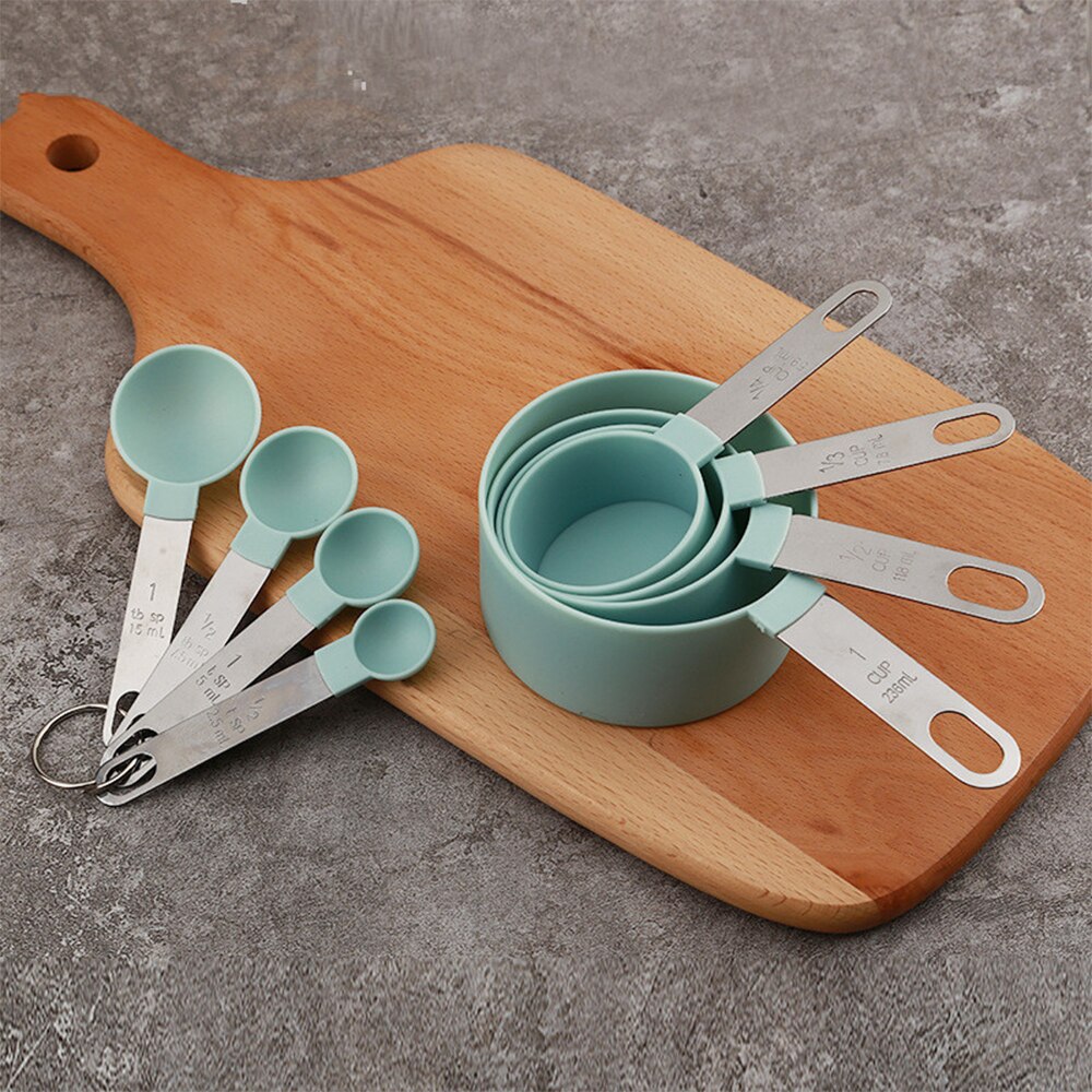 4pcs Baking Tools Kitchen Measuring Spoon Set Stainless Steel Handle Measuring Cup With Scale Measuring Spoon Kitchen Gadgets