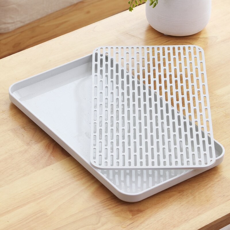 household drain tray, double-layer plastic tea tray, household fruit tray, and more rectangular racks