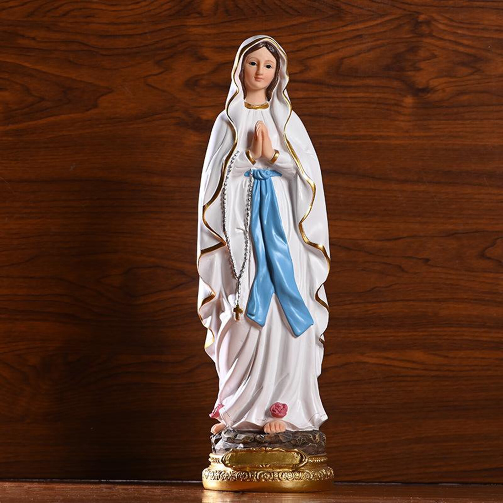 Roman Catholic Sculpture Our Lady of Lourdes Virgin Mary Statue 30cm Height
