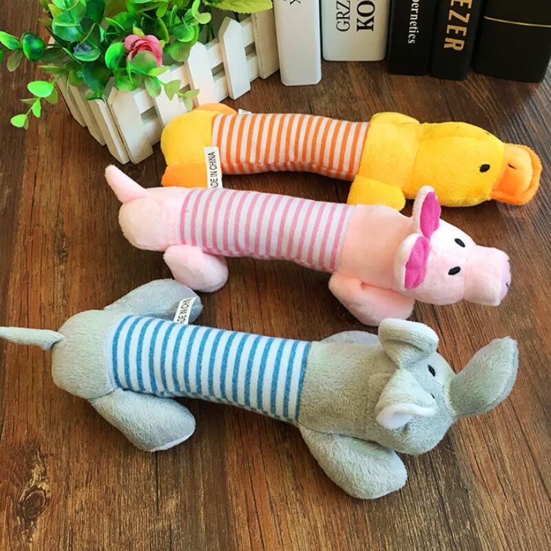Pet Play Toys Pet Dog Puppy Cat Squeaker Quack Sound Throw Toy Chew Play Interactive Toys Elephant Duck Pig