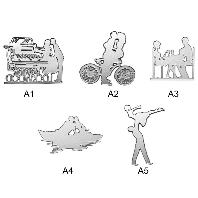 Älskare mönster diy kolstål skärande präglingar stencil mall för kort att göra scrapbooking dekorationer