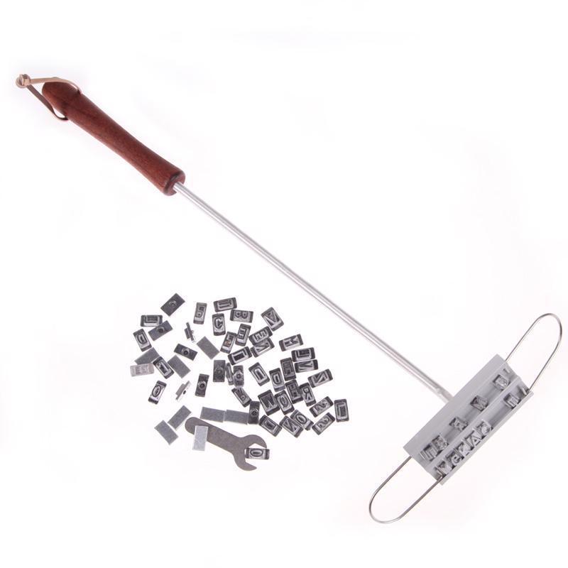 43cm BBQ hierro Tong 55 letras DIY barbacoa letra impresa bistec BBQ herramienta carne parrilla horquillas barbacoa herramienta accesorios 78