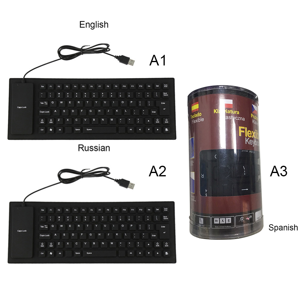 Flexible Water Resistant Silicone Mini Gaming Keyboard Portable USB Keyboard for Tablet Computer Laptop PC