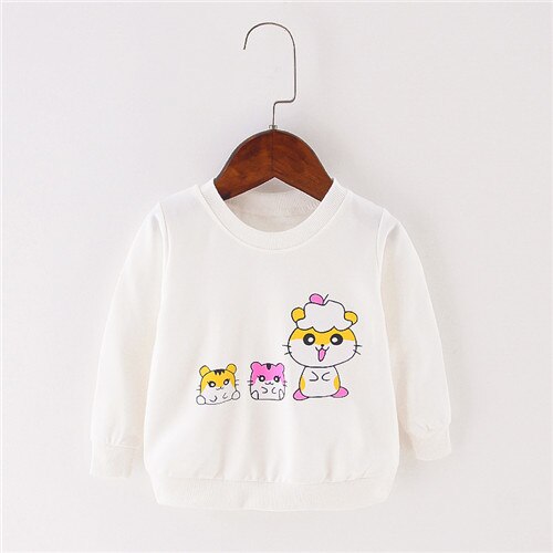 Baby toppe baby pige langærmede t-shirts bomuld t-shirt til piger hvid t-shirt tøj til nyfødte piger t-shirt 9m 12m 18m 24m: Hvid / 9m