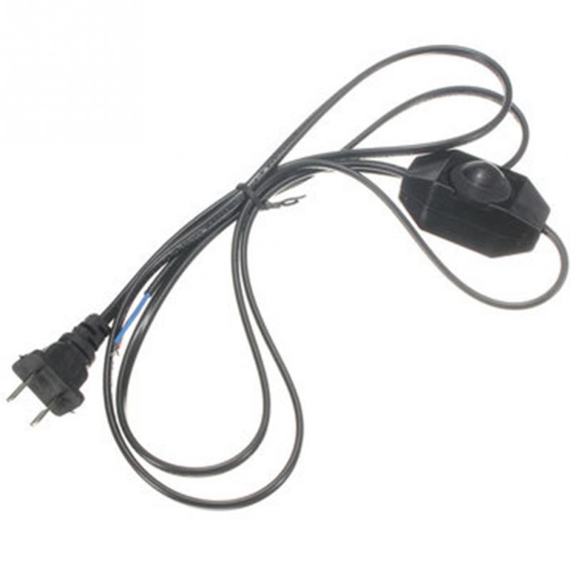 1.8M White Black No Polarity AWG Switch Dimming Cable Light Modulator Lamp Line Dimmer US Plug 110-220V