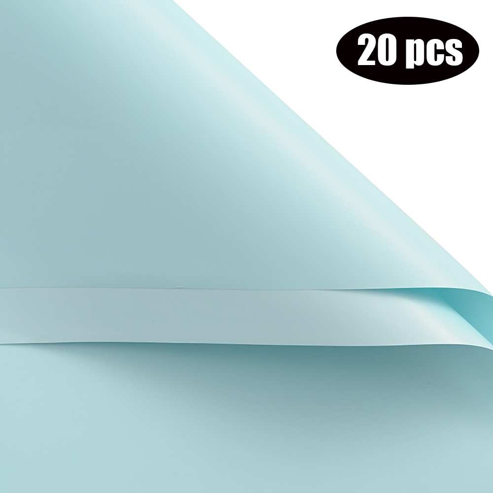 20 piezas de papel para envolver flores, ramo de papel Ouya de Color sólido, paquete Floral de estilo coreano, materiales de floristería DIY