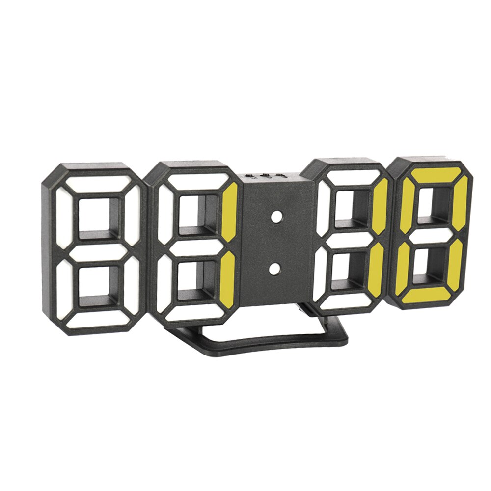 3D LED Digital Clock with Night Mode Adjust the Brightness Electronic Table Clock Alarm Clock Wall Glowing Hanging Clocks: 6