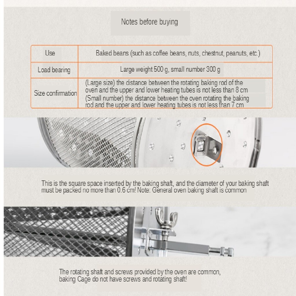 Utensilio de vajilla para horno para asar, de acero inoxidable, para el hogar, asador de parrilla, cesta para hornear, Tuercas giratorias, granos de maní, parrilla para barbacoa