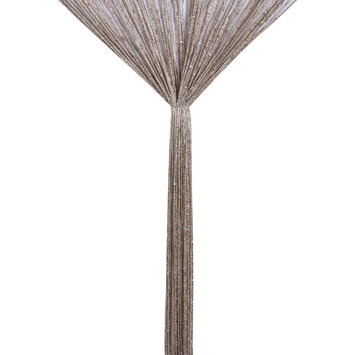 Luxury glass curtain 200x100cm Flash line bright tassel door curtain window divider home decoration curtains: Champagne