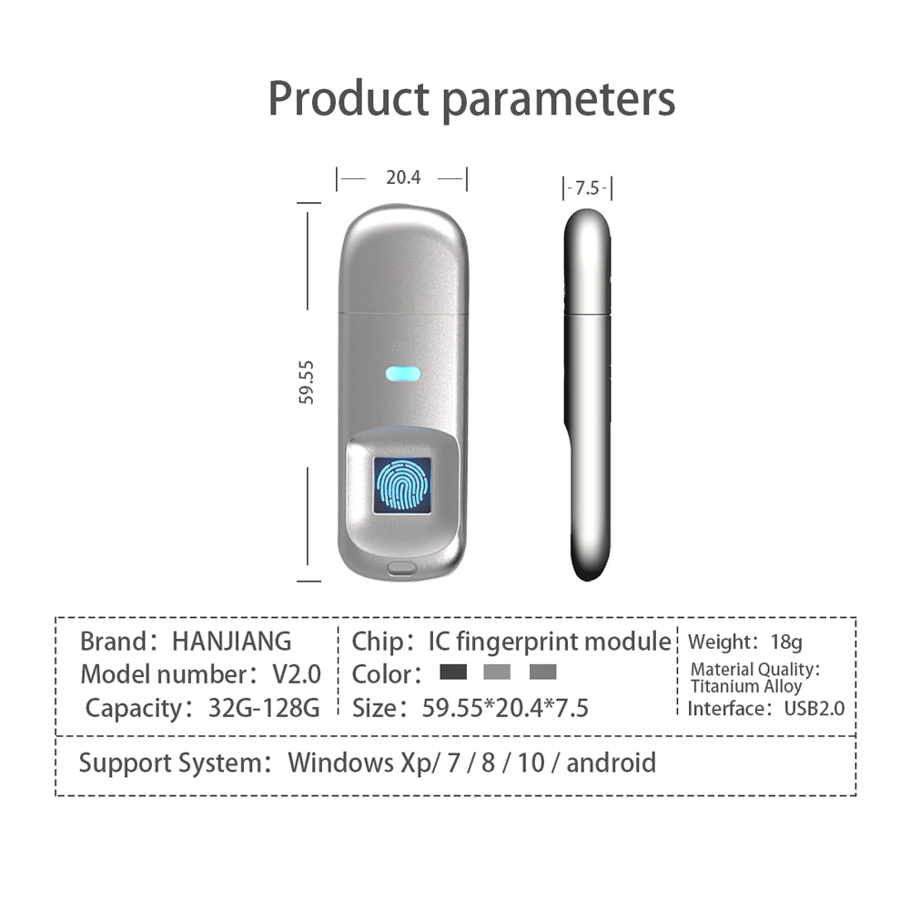 USB2.0/3.0 Fingerprint Code Accurate Identificaiotn Privacy Management U Disk 32G/64G/128G key usb fingerprint Flash usb3.0 disk