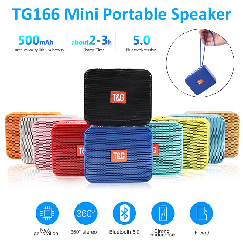 Mini Altoparlante TG166 Lettore Portatile di musica Con Radio FM Bluetooth Altoparlanti Subwoofer Esterno Chiamata Hands-free de som altavoces