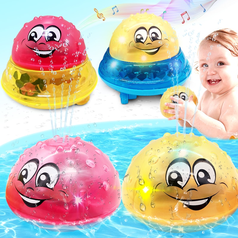 Bath Toys Spray Water Light Rotate with Shower Pool Kids Toys for Children Toddler Swimming Party Bathroom LED Light Toys