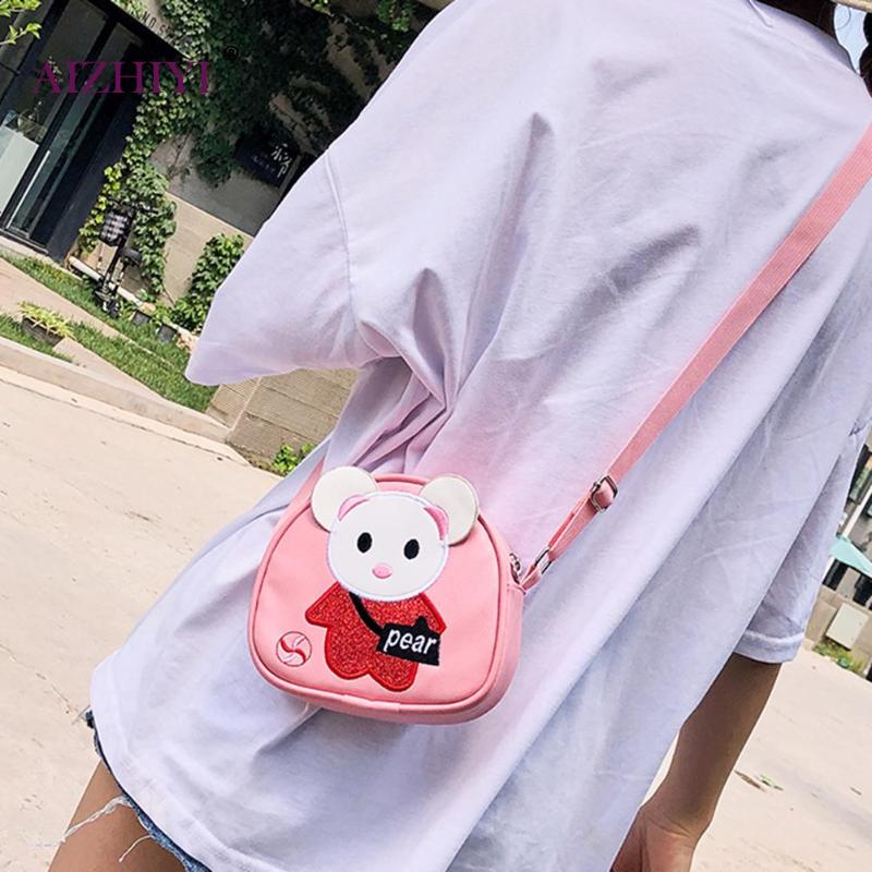 Children Casual Small Cute 3D Cartoon Pattern Shoulder Handbags Kids Girls PU Leather Mini Simple Zipper Crossbody Messenger Bag
