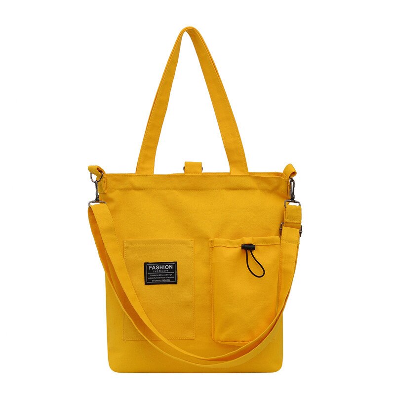 Style Women Hasp Canvas Bags Shoulder Bags Female Casual Soft Zipper Canvas Handbags Messenger Bags: YELLOW