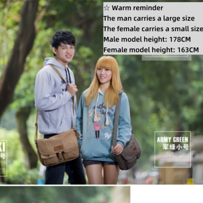 Casual Canvas Mannen Messenger Bags The Time Story Grote Schooltas Schoudertassen Heren 15.6 Inch Laptop Aktetas Reizen School Slingbag
