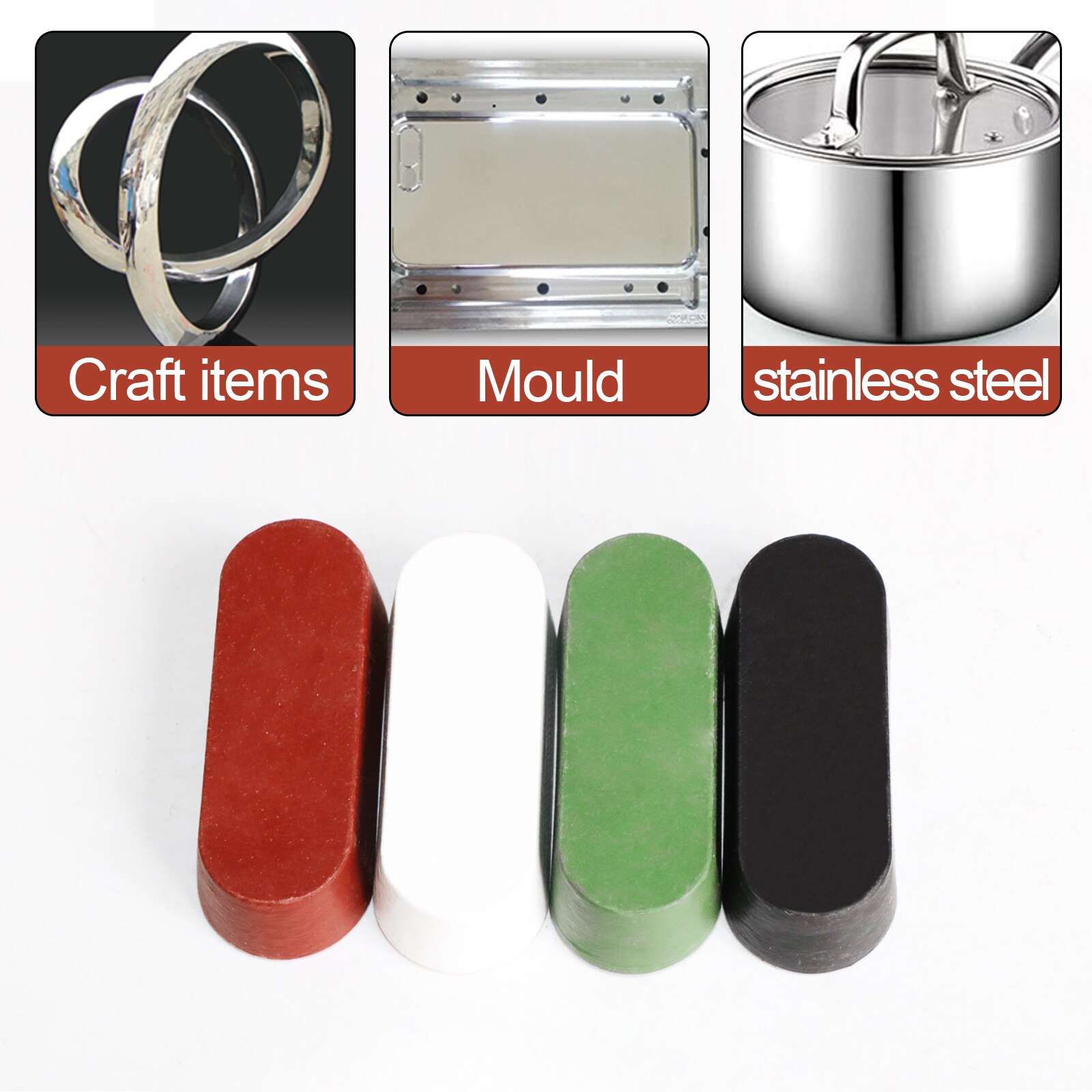 1Pc Aluminiumoxide Schurende Polijstpasta Buffing Compound Metal Mes Slijpen Gebruik Solid Wax