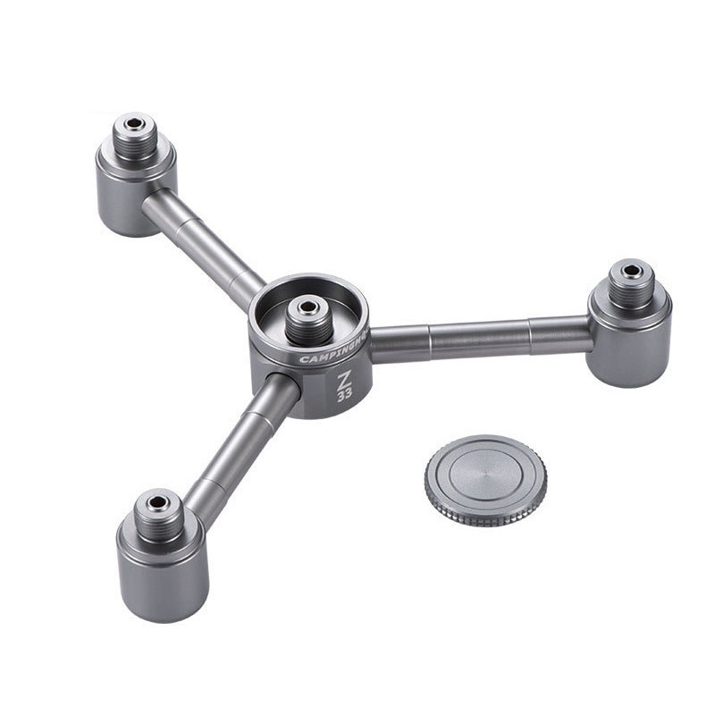 Utomhus camping spis adapter en-tre utgångar aluminiumlegering lufttank 3/4/5 konvertering huvud läger ugn konverter kontakt