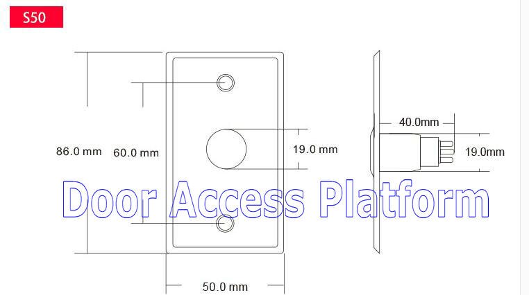 Normal Open+Close,NO/NC/COM Stainless Steel Metal case Push button Exit item, Hand manual Button access controller door openning