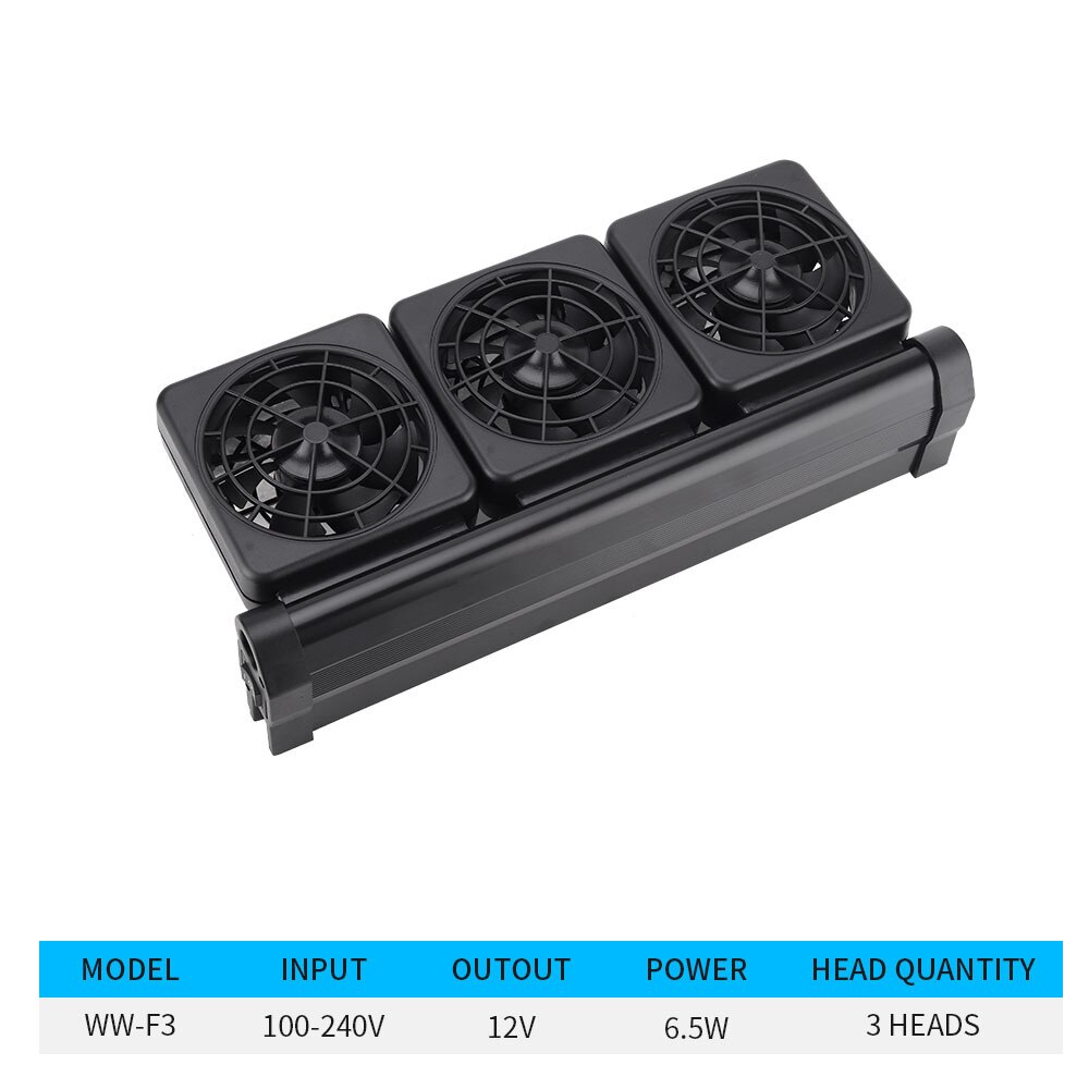 1/2/3/4 Fans Aquarium Kühler Einstellbare Wind Lüfter Wasserkühler Kalten Wind Maker für Aquarium temperatur Controller: WW-F3 / US adapter plug