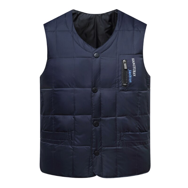 80%  witte eendendons vesten heren herfst winter warm mouwloos v-hals bodywarmer vest dikke slanke casual heren vest