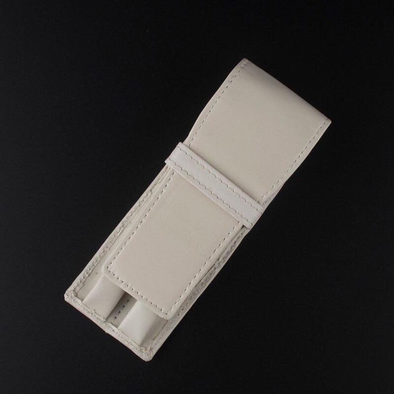 Luxe Zwart Lederen Pen Tas Houder Etui Kantoor Schoolbenodigdheden Double Pouch voor Fontein Leider Creatieve: C
