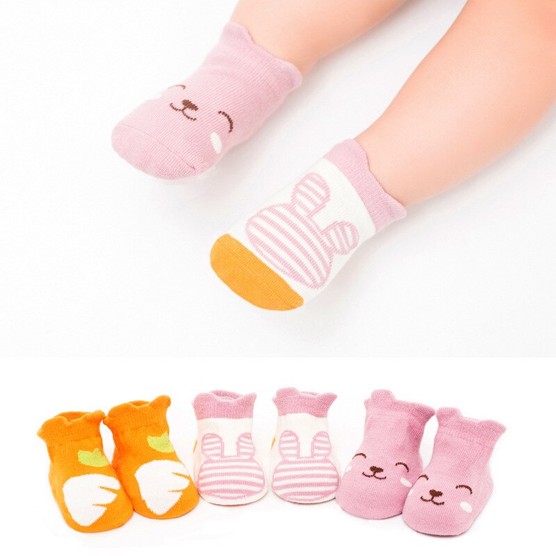 3 Paren/partij 0-2T Baby Jongens Meisjes Katoenen Sokken Lente &amp; Zomer Leuke Cartoon Non-Slip Laag-Cut Sokken Voor Pasgeborenen Bebe Accessoires