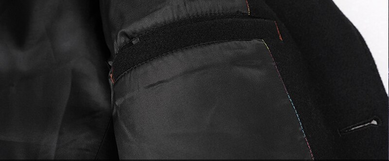 Classic Long Wool Trench Coat Men Winter Brand Slim Fit Men&#39;s Cashmere Coat Single Breasted Black Overcoat Windbreaker