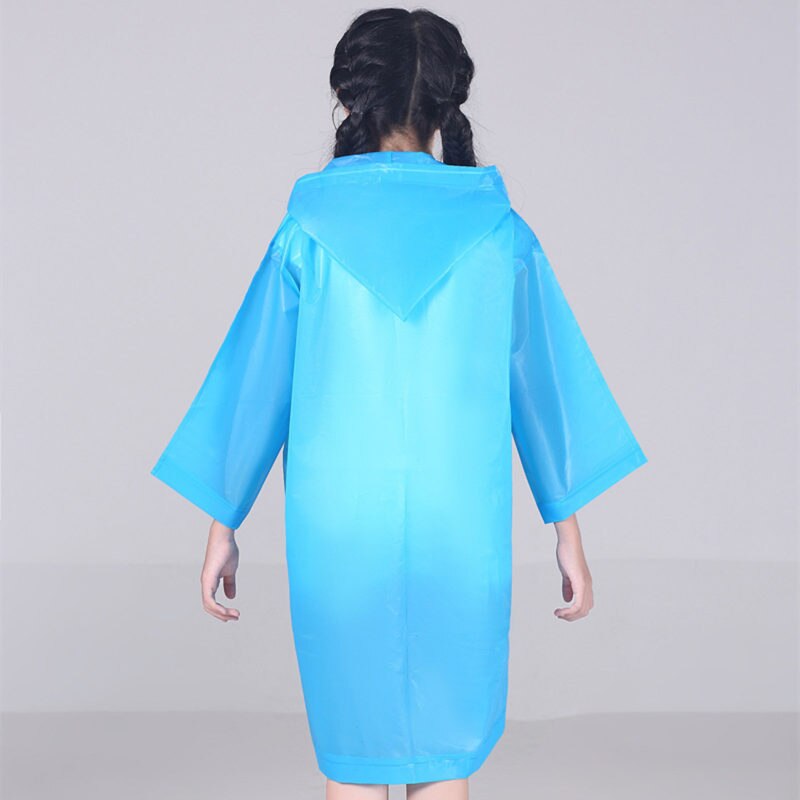 Kids Regenjas Poncho Lange Doorzichtige Plastic Regenjas Cover Waterdicht Hooded Regenkleding Student Kinderen Meisje Jongen Regen Jas