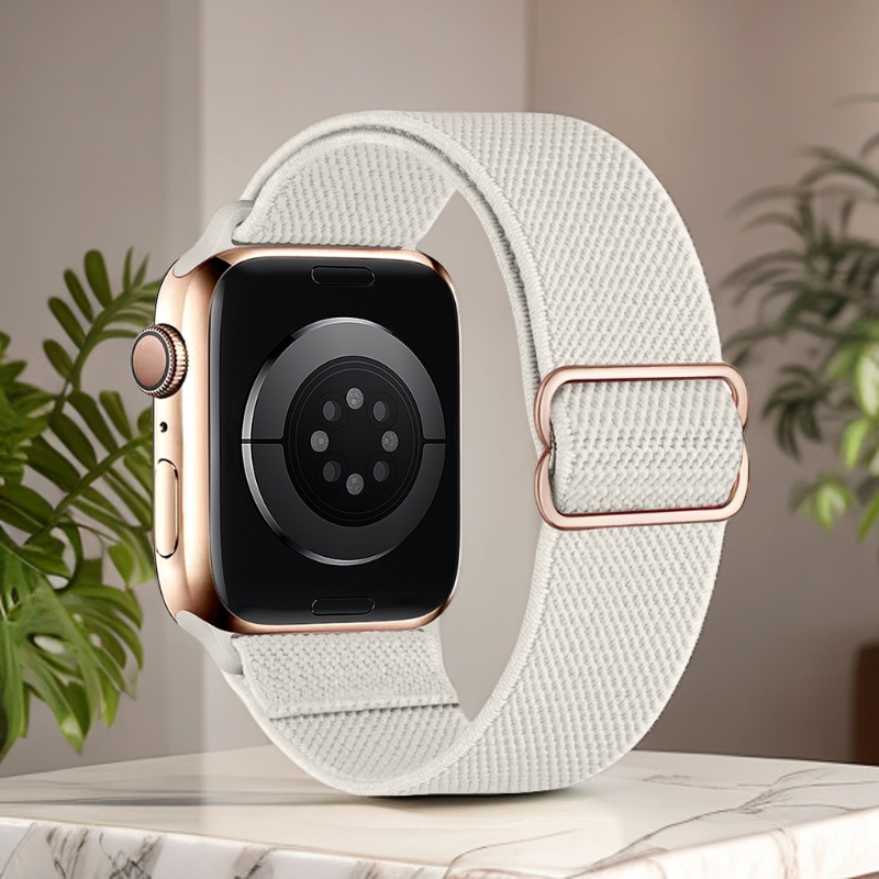 Nylon elastische band voor Apple Watch Band 45 mm 49 mm 44 mm 42 mm 41 mm 40 mm 38 mm Sportarmband Iwatch Ultra Series 8 7 6 5: S / Black Yellow