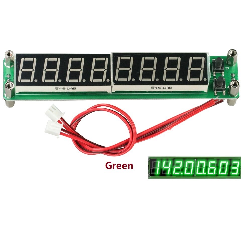 Rf signalfrekvens tæller cymometer blå / rød / grøn 8 bit rør ledet digital tester 0.1 mhz  to 60 mhz 20 mhz  to 2400 mhz 2.4 ghz meter: Grøn