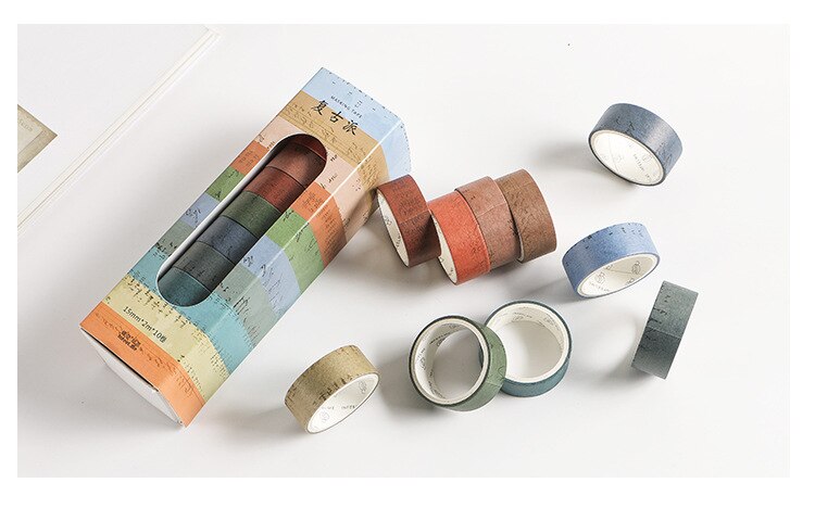 10 stk / lot washi tape sæt gitter maskeringstape vintage vaskebånd søde cintas dekorativas papirvarer plakband farvet papeleria: 4