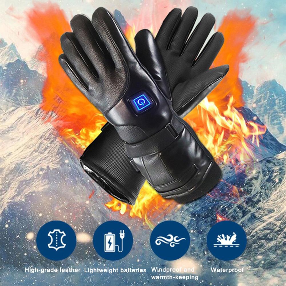 Mænd kvinder 7.4v genopladelige elektriske varme opvarmede handsker batteridrevne varmehandsker vintersport opvarmede handsker til vandreture på ski