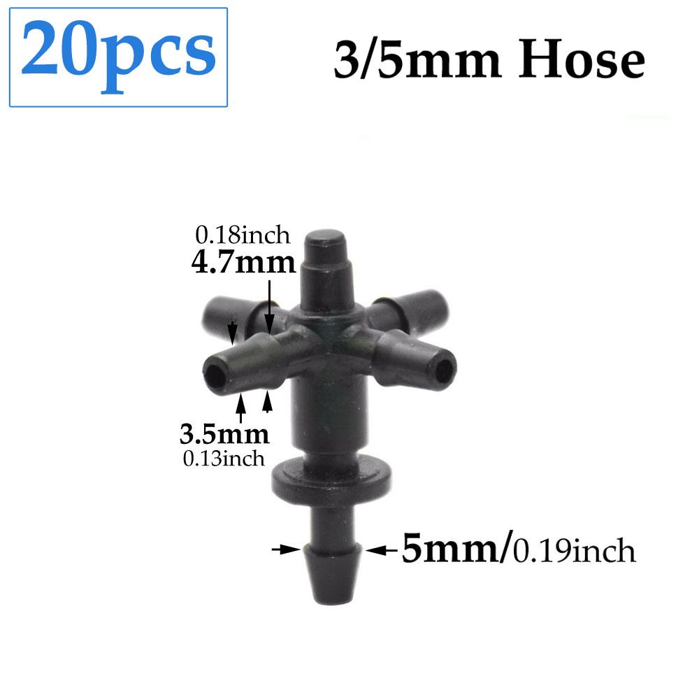 2L 4L 8L Irrigation Drippers Fitting 2/4-way Arrow Dropper Connector Cross Water Splitter Emitter Micro Drip Irrigation System: Light Grey