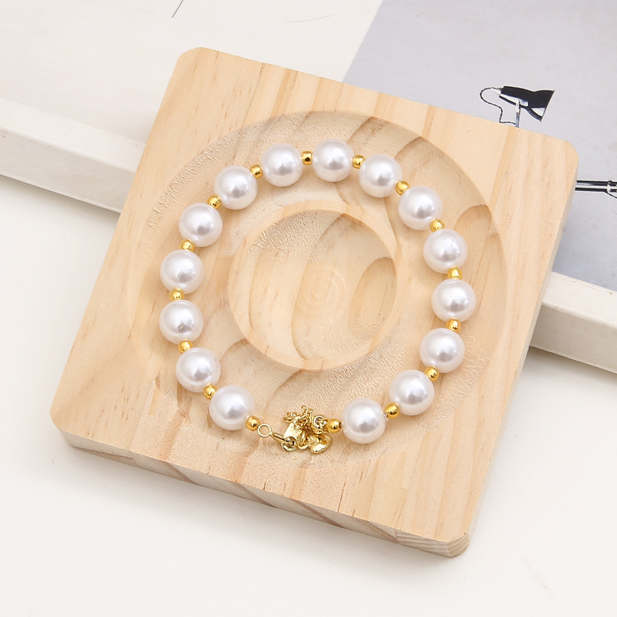 Houten kralen ontwerpbord Geschikte armband displaystandaard voor het maken van sieraden Kettingen Ambachten Lade Praktische display: Black