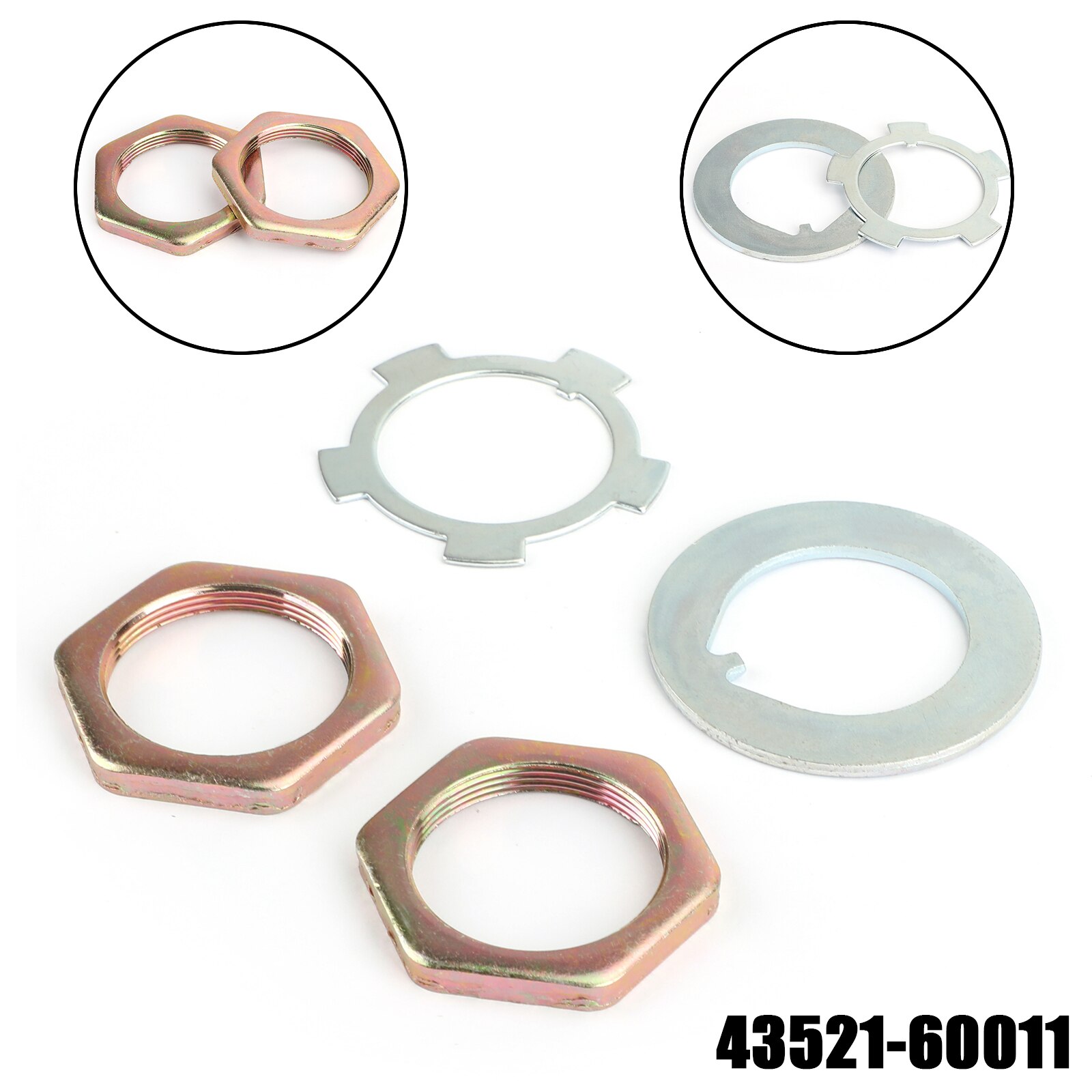 Artudatech 4352160011 Front Axle Hub Spindle Lock Nut Washer Kit 43521-60011 For Toyota Land Cruiser 4Runner