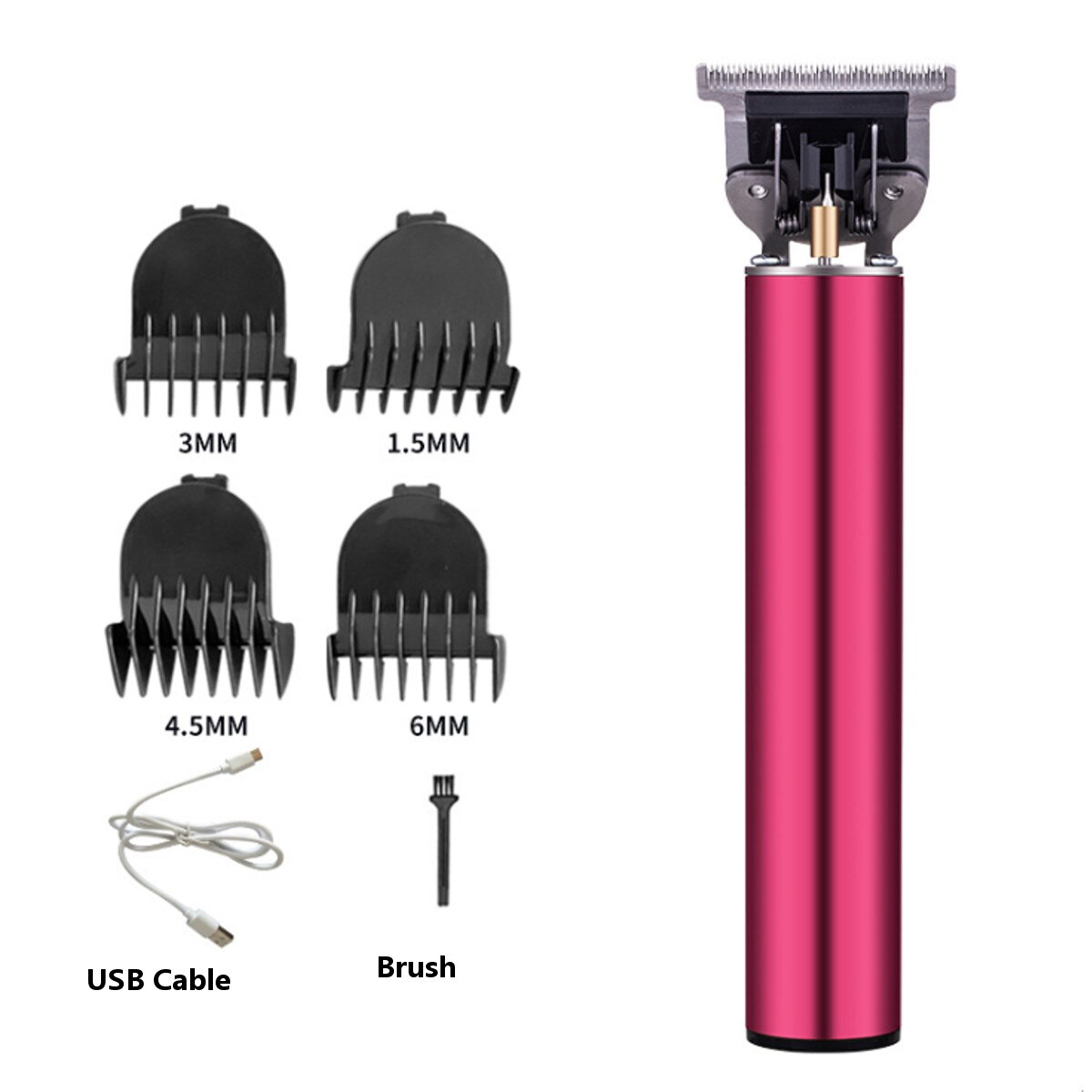 8in1 Hair Trimmer T-Outliner Skeleton Heavy Hitter Cordless Trimmer Men 0mm Baldheaded Hair Clipper Finish Hair Cutting Machine: 2