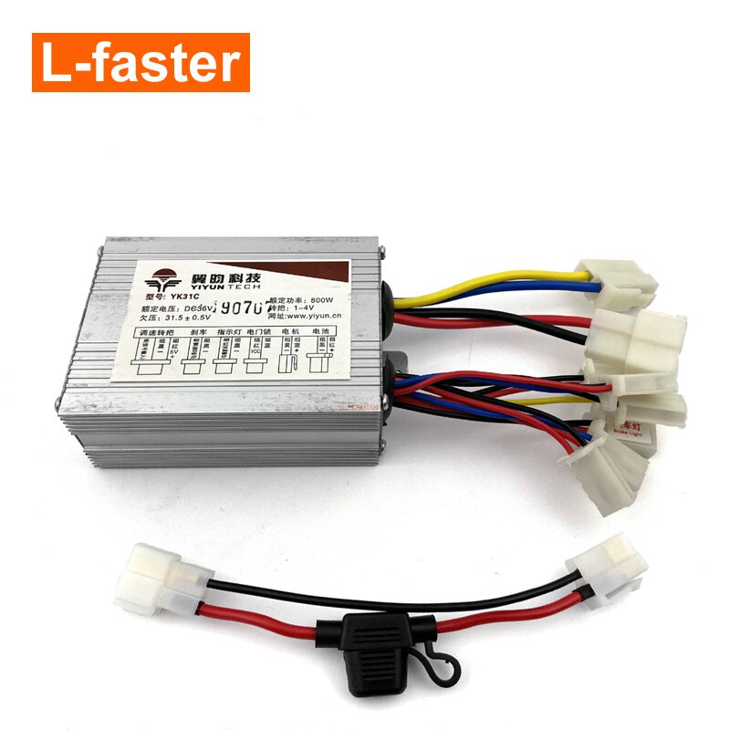 36V 800W Borstel Controller Met 30A Thermische Zekering 48V Motor MY1020Z Controle Case Voor Elektrische Trike Fiets fiets: With fuse / 48V800W