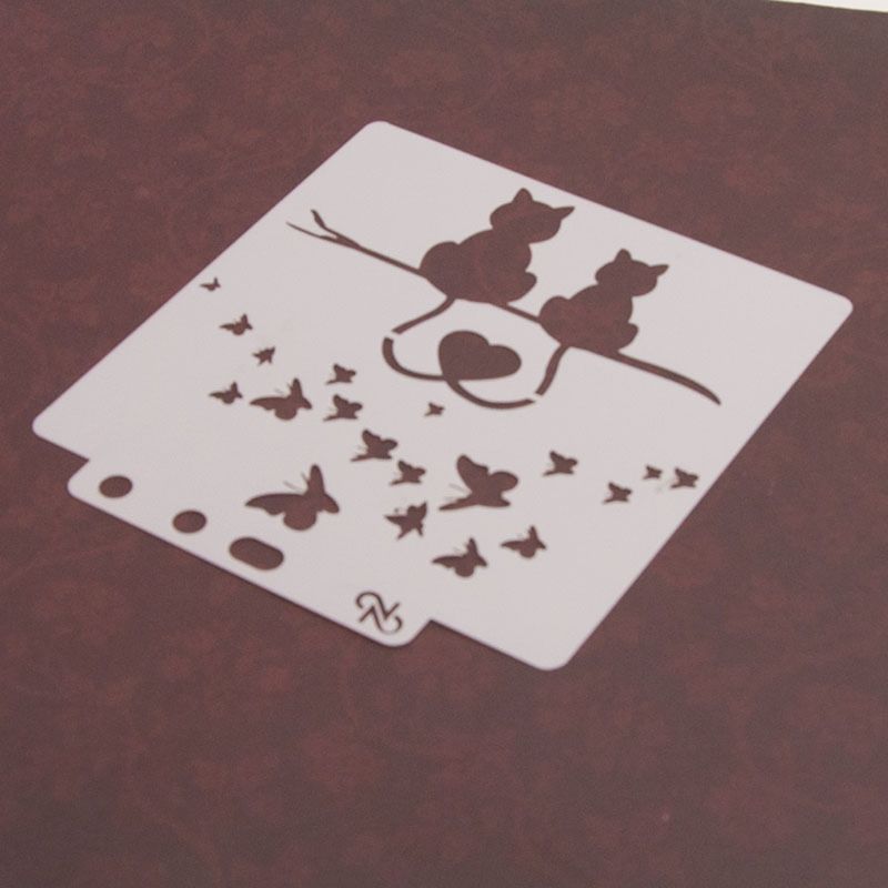 Love Cat Stencils Template Painting Scrapbooking E... – Vicedeal