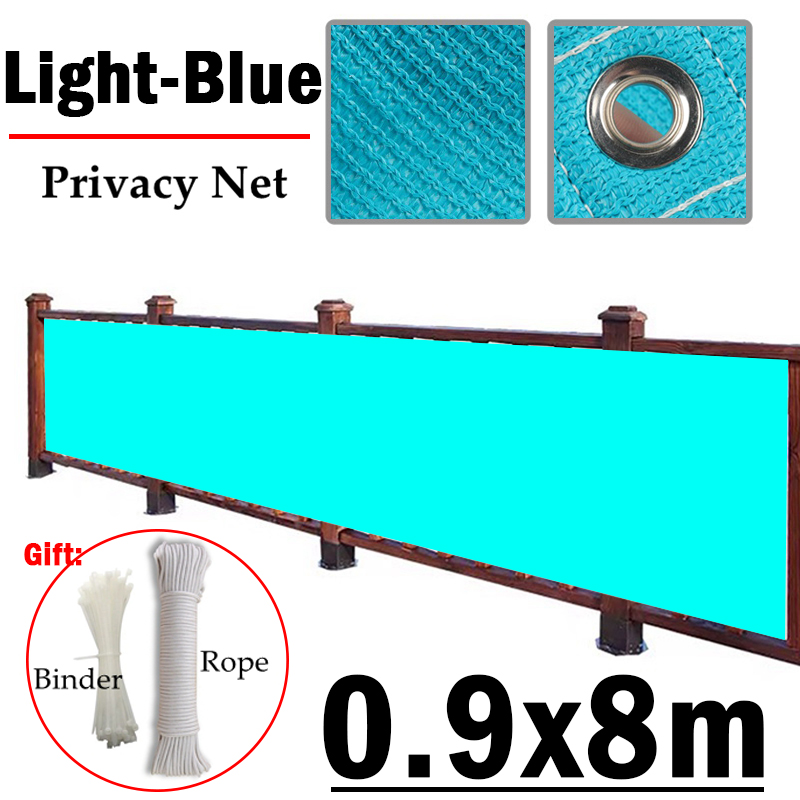 Width 0.8M/0.9M Light-Blue Balcony Garden Fence Cover Privacy Screen Shelter Pergolas Awning Swimming Pool Terrace Shade Cover: 0.9x8m